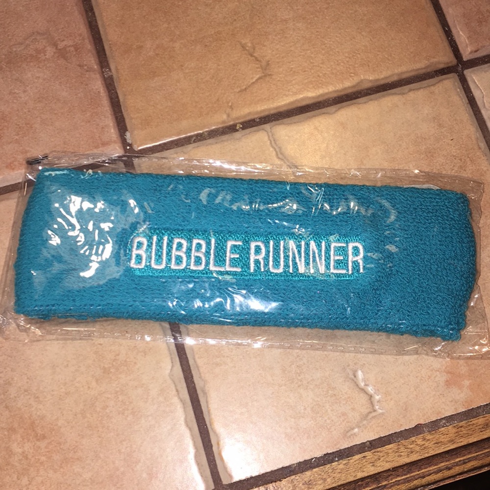 Blue Bubble runner sweat band